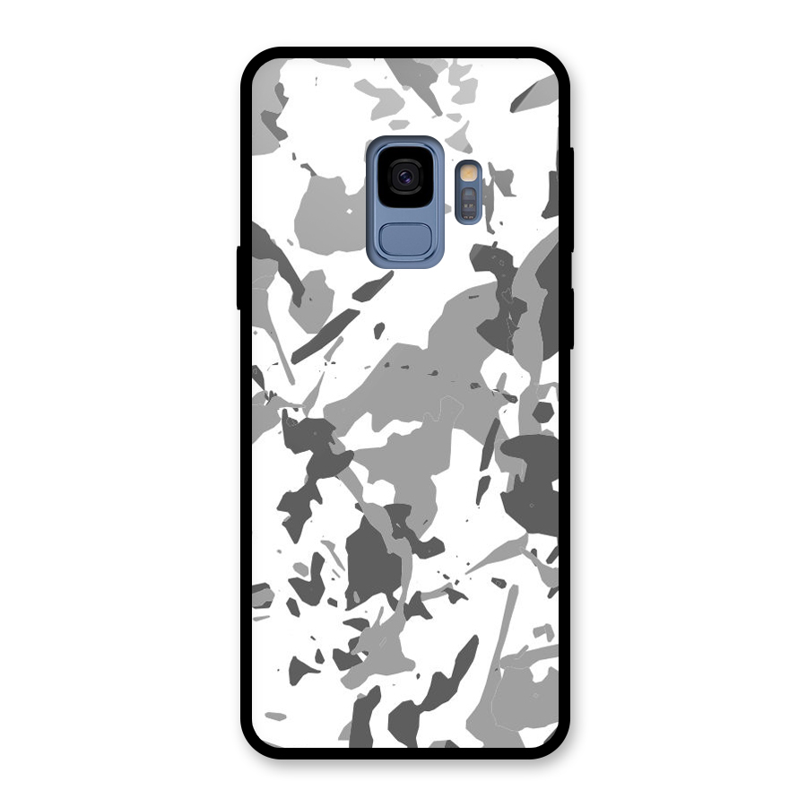 Grey Camouflage Army Glass Back Case for Galaxy S9