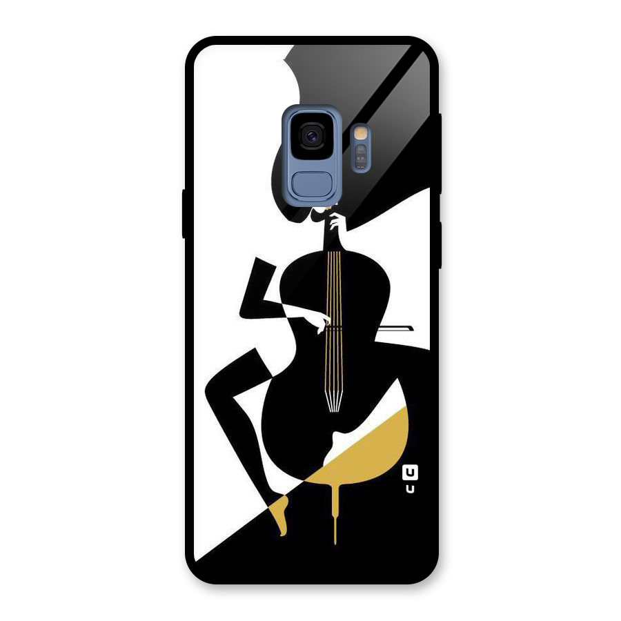 Guitar Women Glass Back Case for Galaxy S9