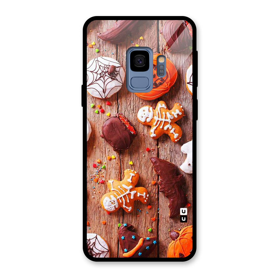 Halloween Chocolates Glass Back Case for Galaxy S9