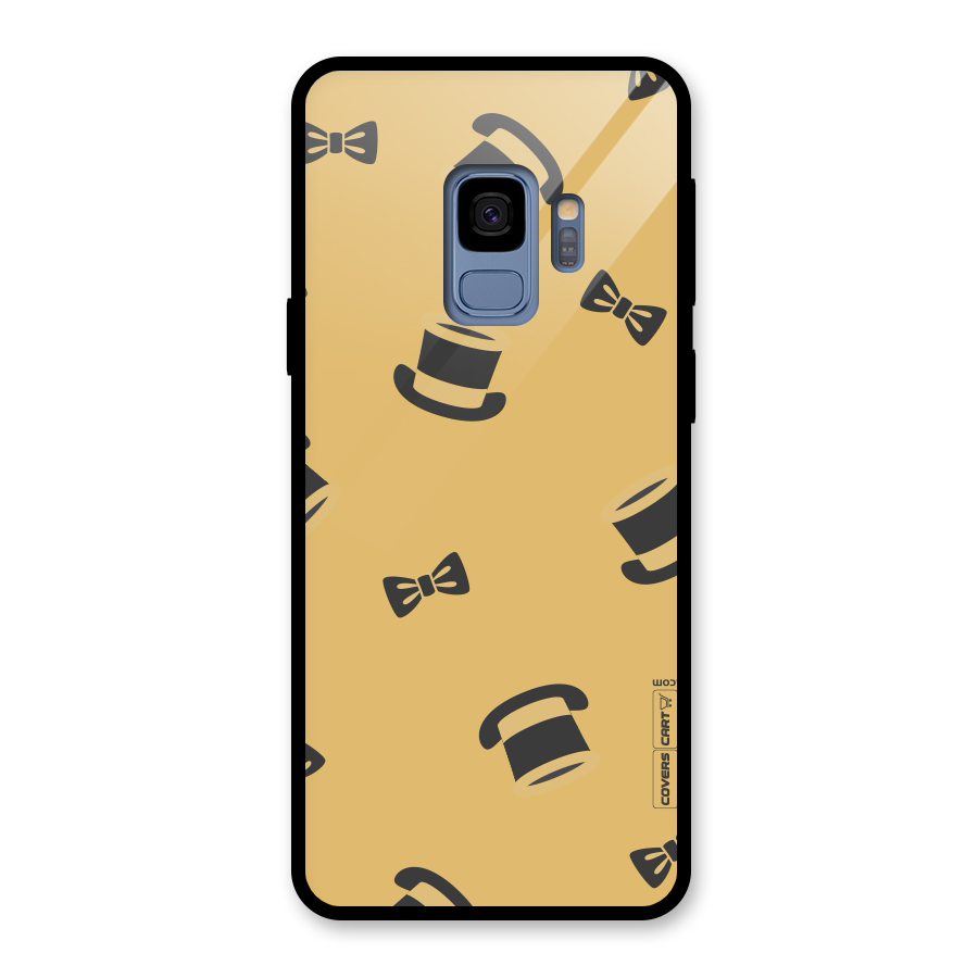 Hat and Bow Tie Glass Back Case for Galaxy S9