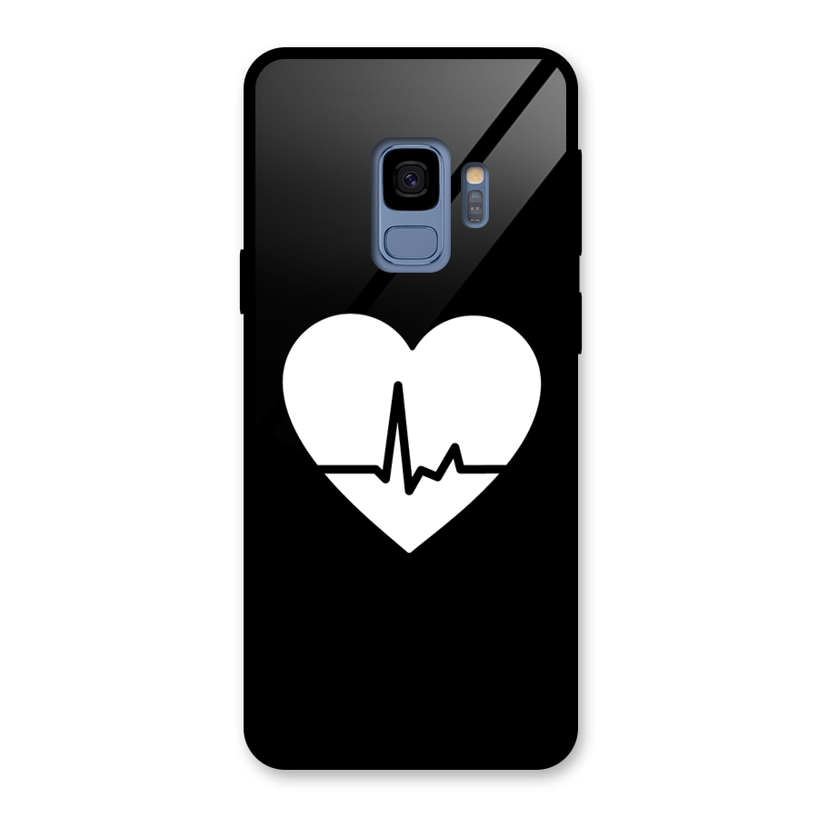 Heart Beat Glass Back Case for Galaxy S9