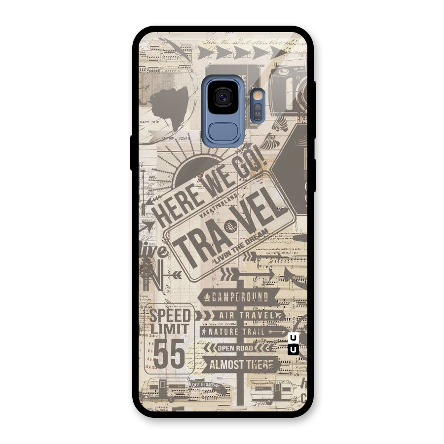Here We Travel Glass Back Case for Galaxy S9
