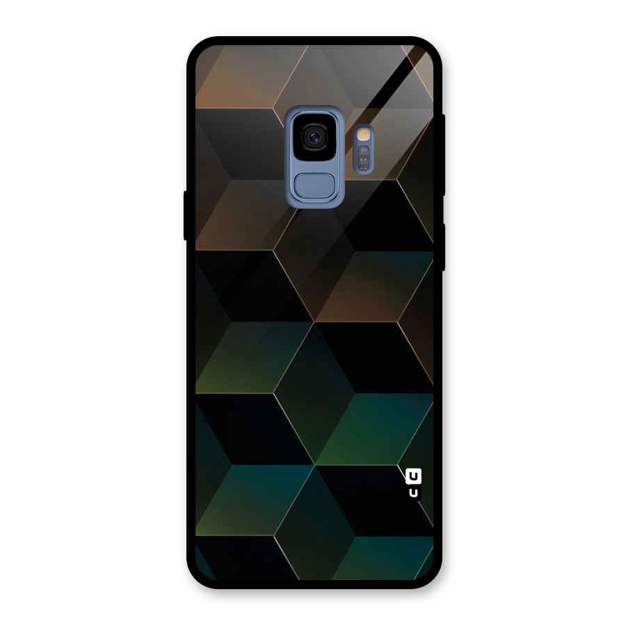 Hexagonal Design Glass Back Case for Galaxy S9