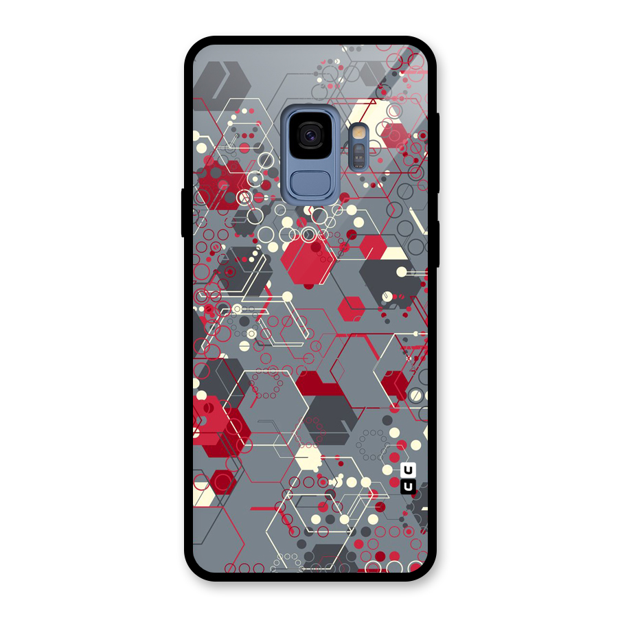 Hexagons Pattern Glass Back Case for Galaxy S9
