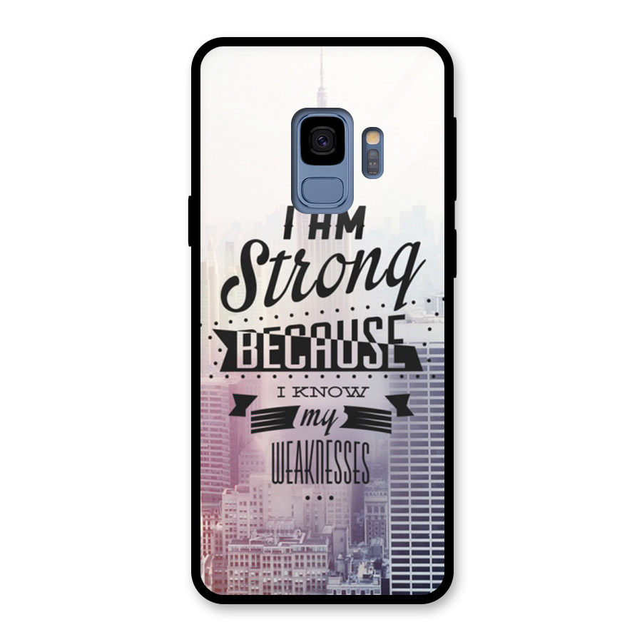 I am Strong Glass Back Case for Galaxy S9