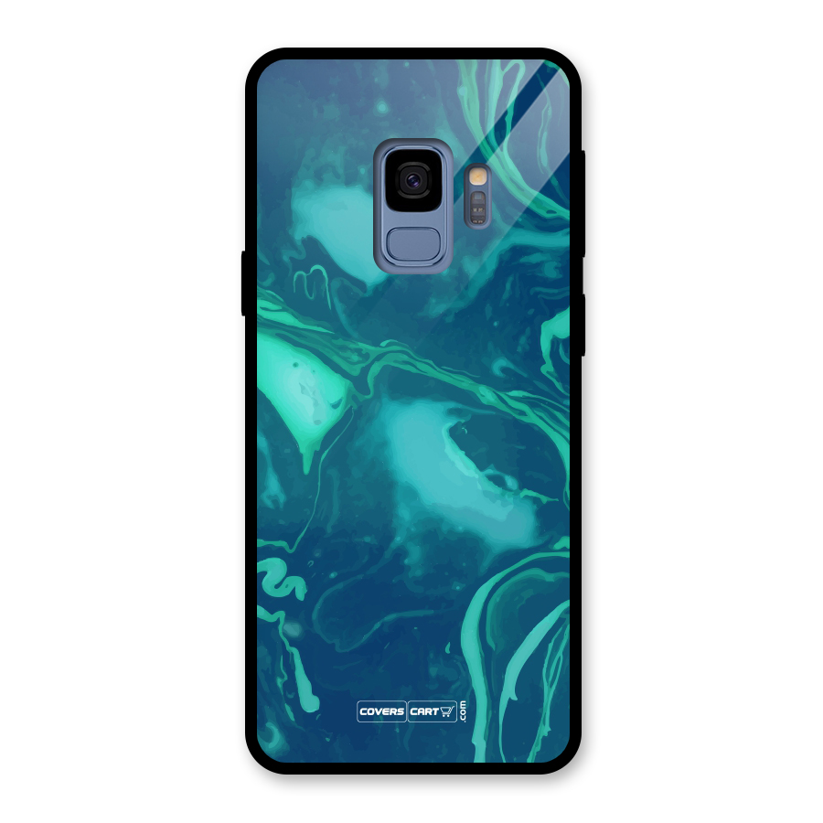Jazzy Green Marble Texture Glass Back Case for Galaxy S9