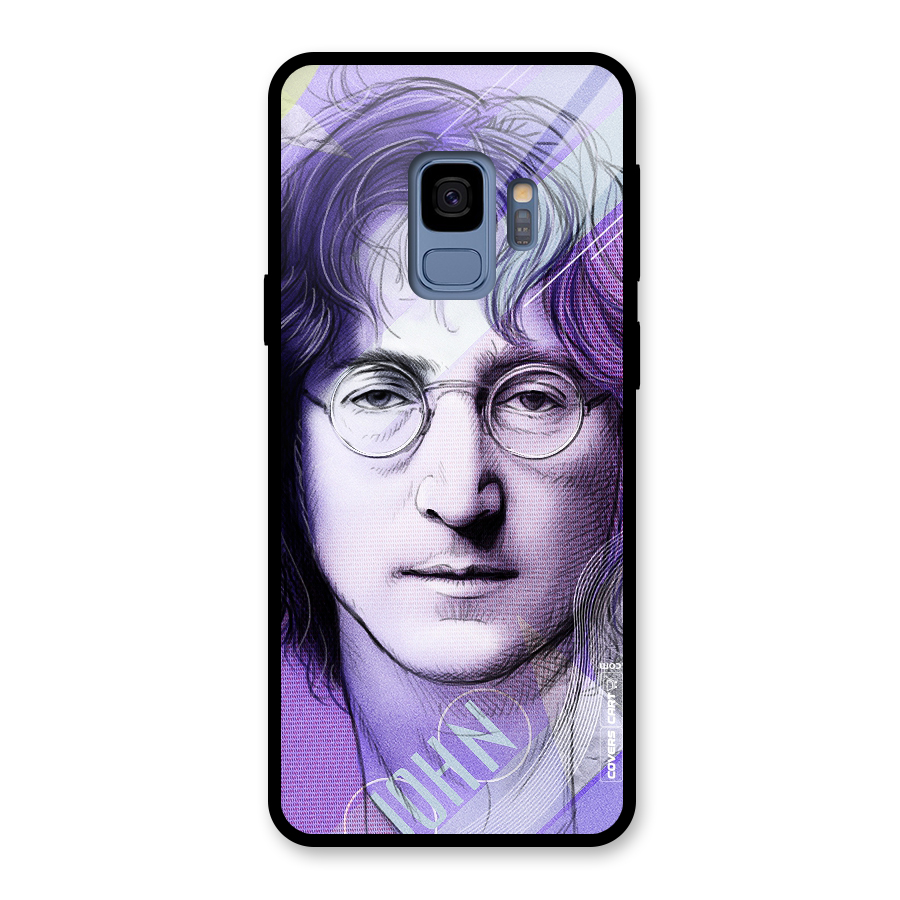John Lennon Artwork Glass Back Case for Galaxy S9