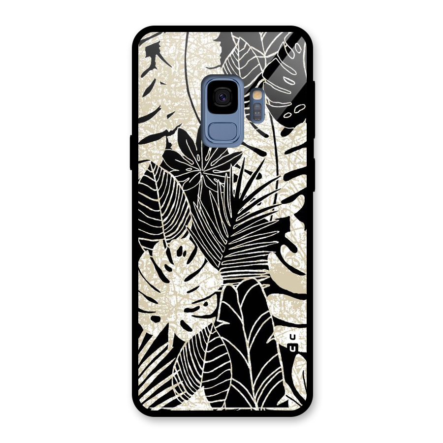Leaf Pattern Glass Back Case for Galaxy S9