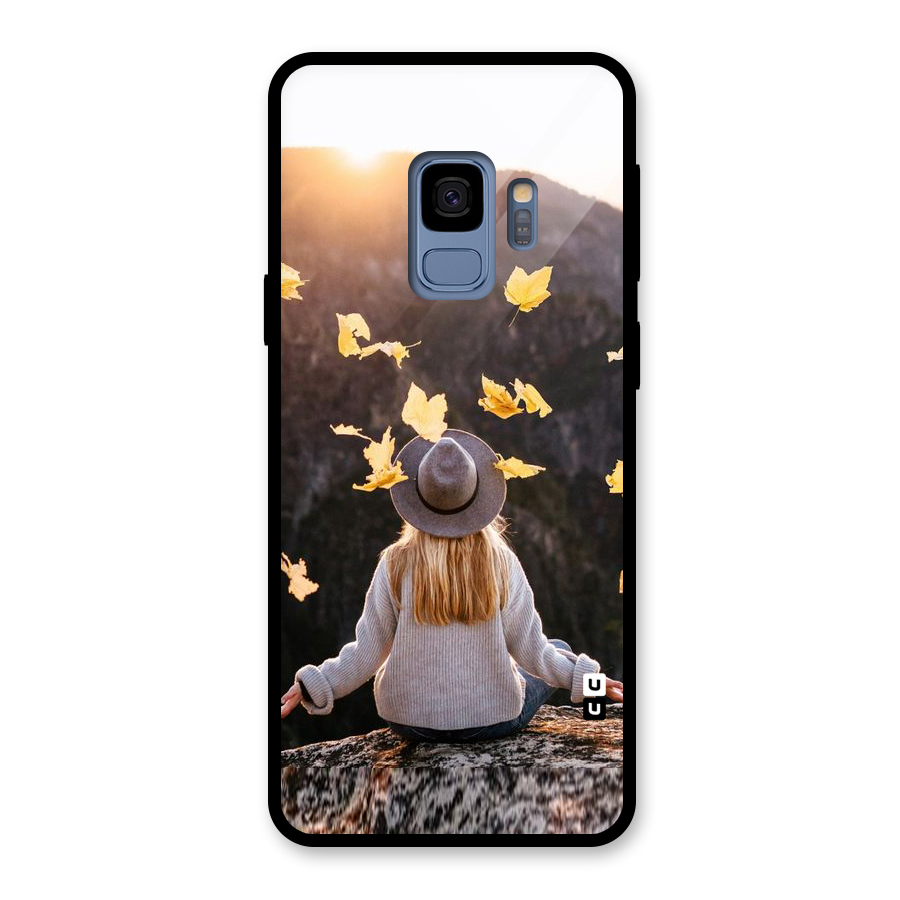 Leaf Rain Sunset Glass Back Case for Galaxy S9