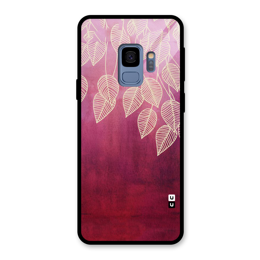 Leafy Outline Glass Back Case for Galaxy S9