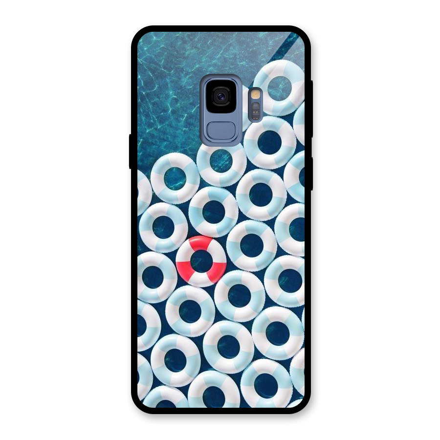 Light Blue Allure Glass Back Case for Galaxy S9