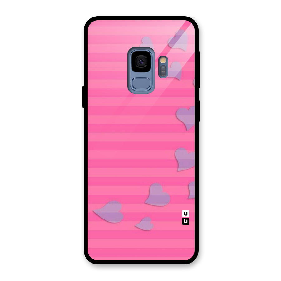 Light Heart Stripes Glass Back Case for Galaxy S9