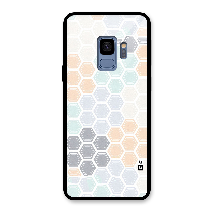Light Hexagons Glass Back Case for Galaxy S9