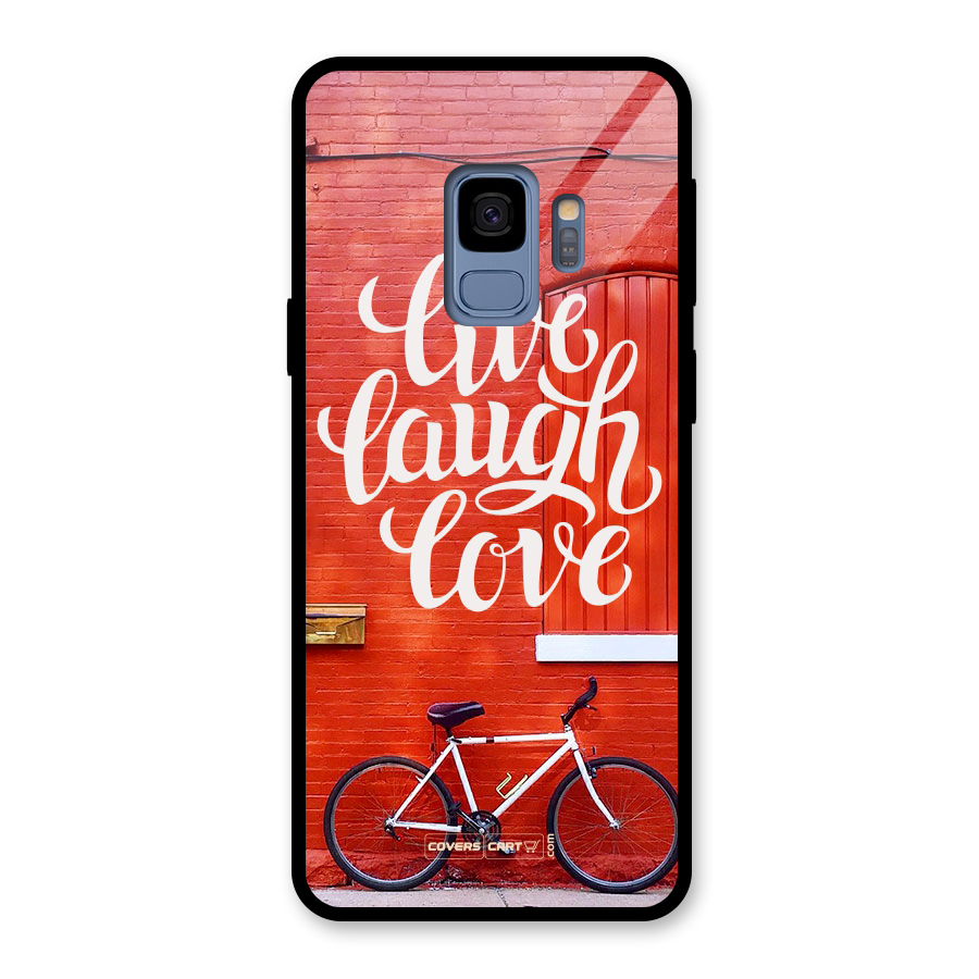 Live Laugh Love Glass Back Case for Galaxy S9