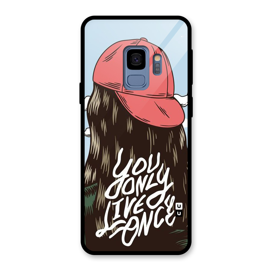Live Once Glass Back Case for Galaxy S9