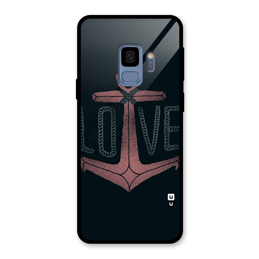 Love Anchor Form Glass Back Case for Galaxy S9
