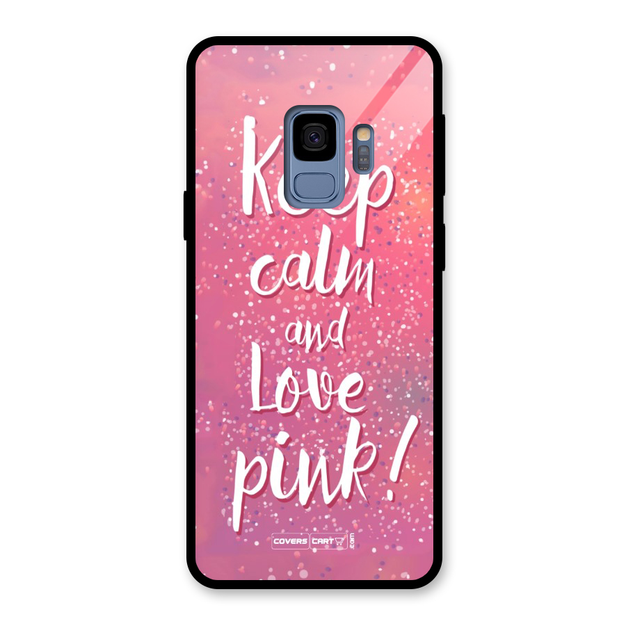 Love Pink Glass Back Case for Galaxy S9