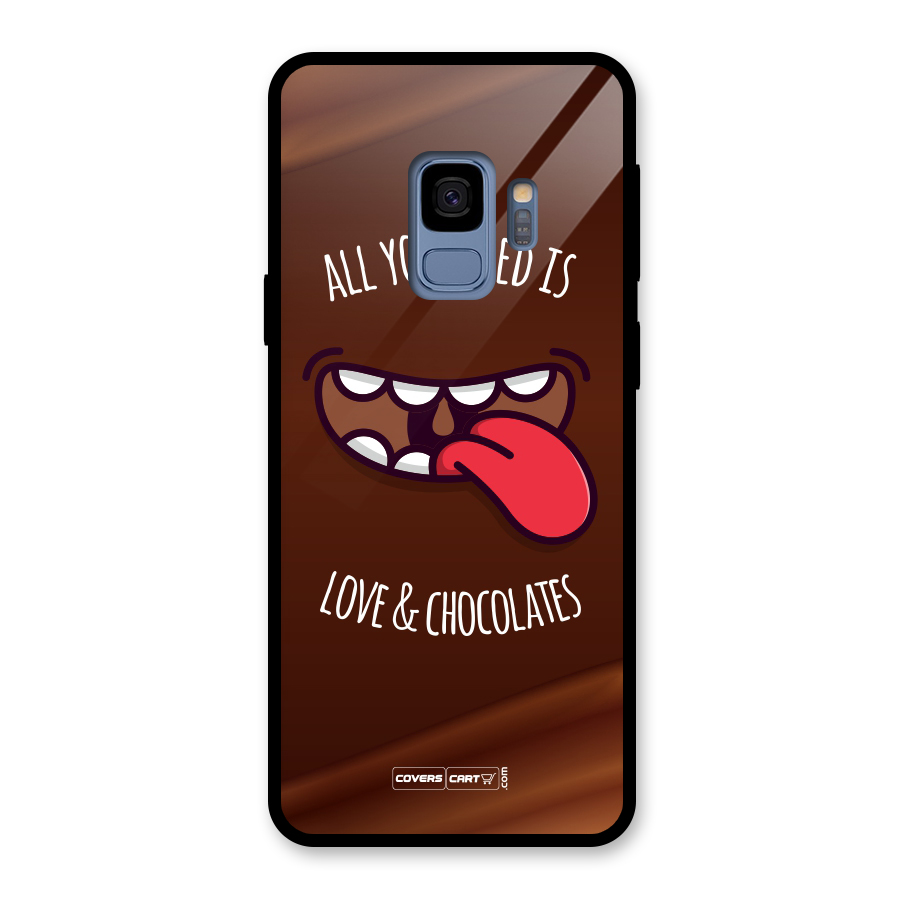 Love and Chocolates Glass Back Case for Galaxy S9