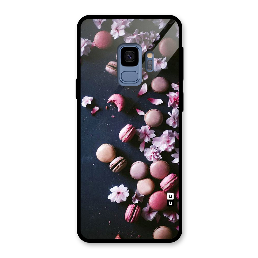 Macaroons And Cheery Blossoms Glass Back Case for Galaxy S9