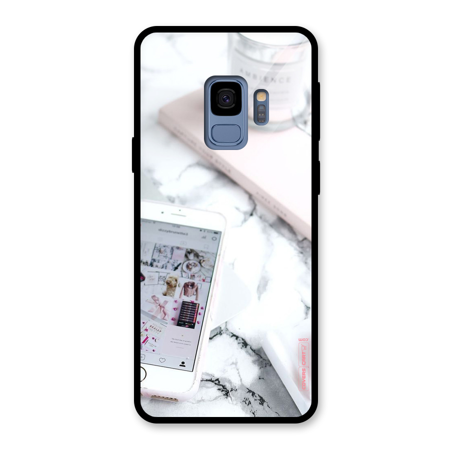 Make Up And Phone Glass Back Case for Galaxy S9