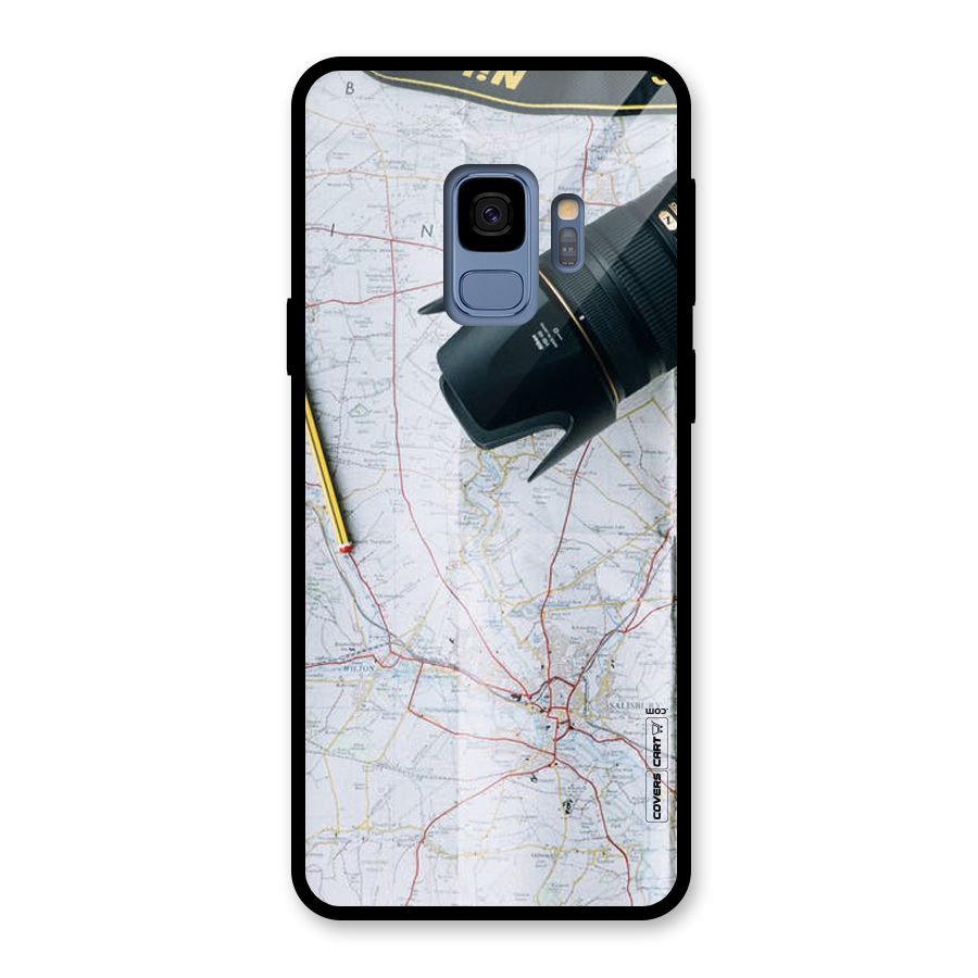 Map And Camera Glass Back Case for Galaxy S9