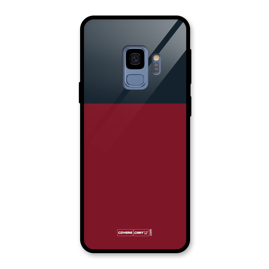 Maroon and Navy Blue Glass Back Case for Galaxy S9