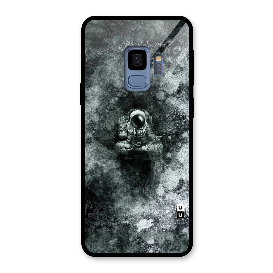 Meditating Spaceman Glass Back Case for Galaxy S9
