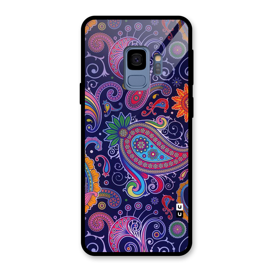 Mehendi Pattern Glass Back Case for Galaxy S9