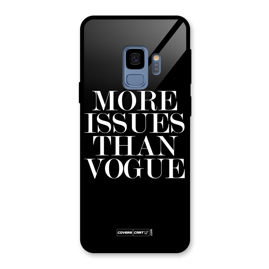 More Issues than Vogue (Black) Glass Back Case for Galaxy S9