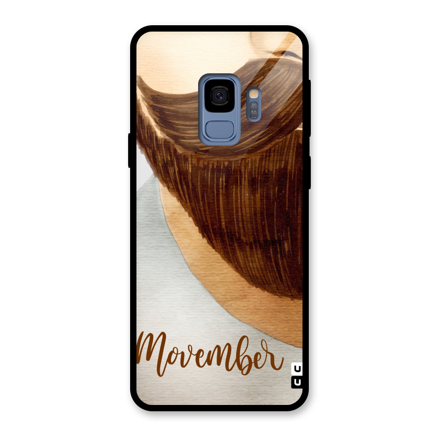 Movember Moustache Glass Back Case for Galaxy S9