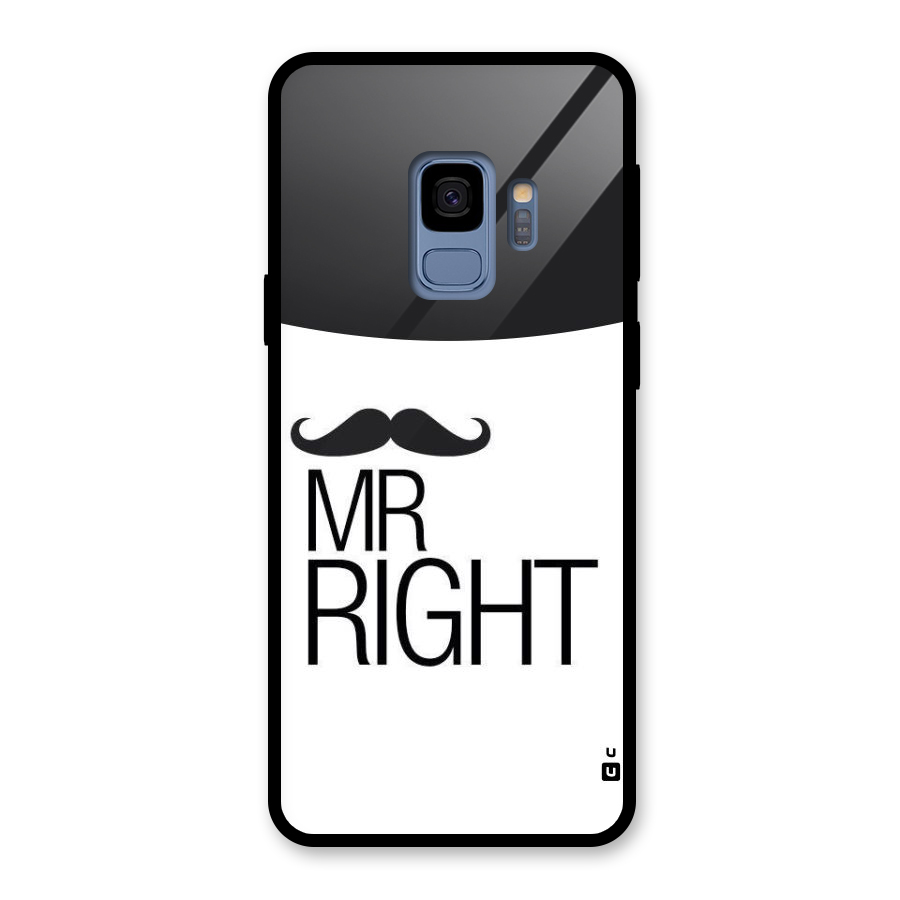 Mr. Right Moustache Glass Back Case for Galaxy S9