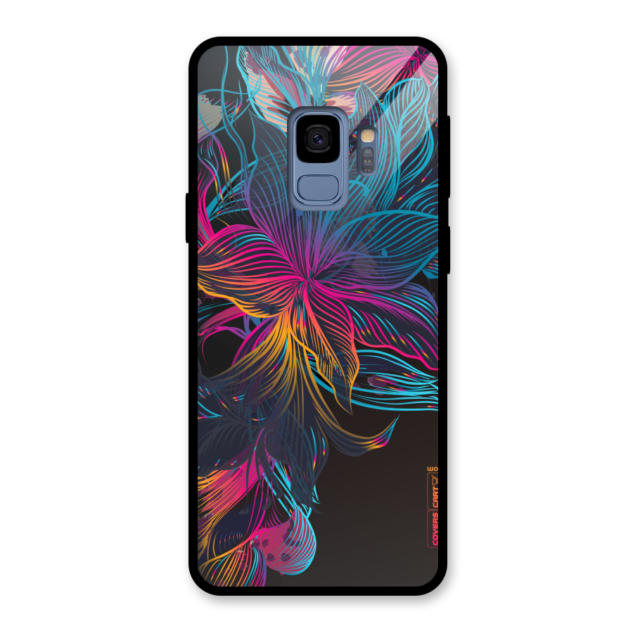 Multi-Colour Flowers Glass Back Case for Galaxy S9
