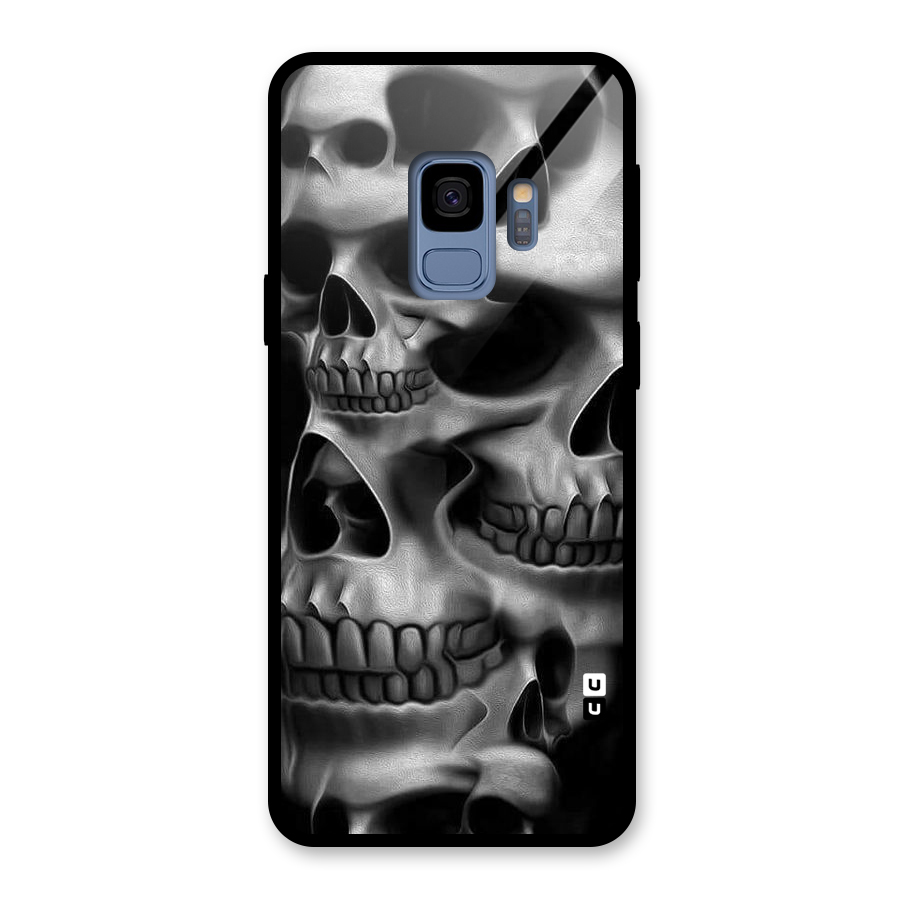 Multiple Skulls Glass Back Case for Galaxy S9