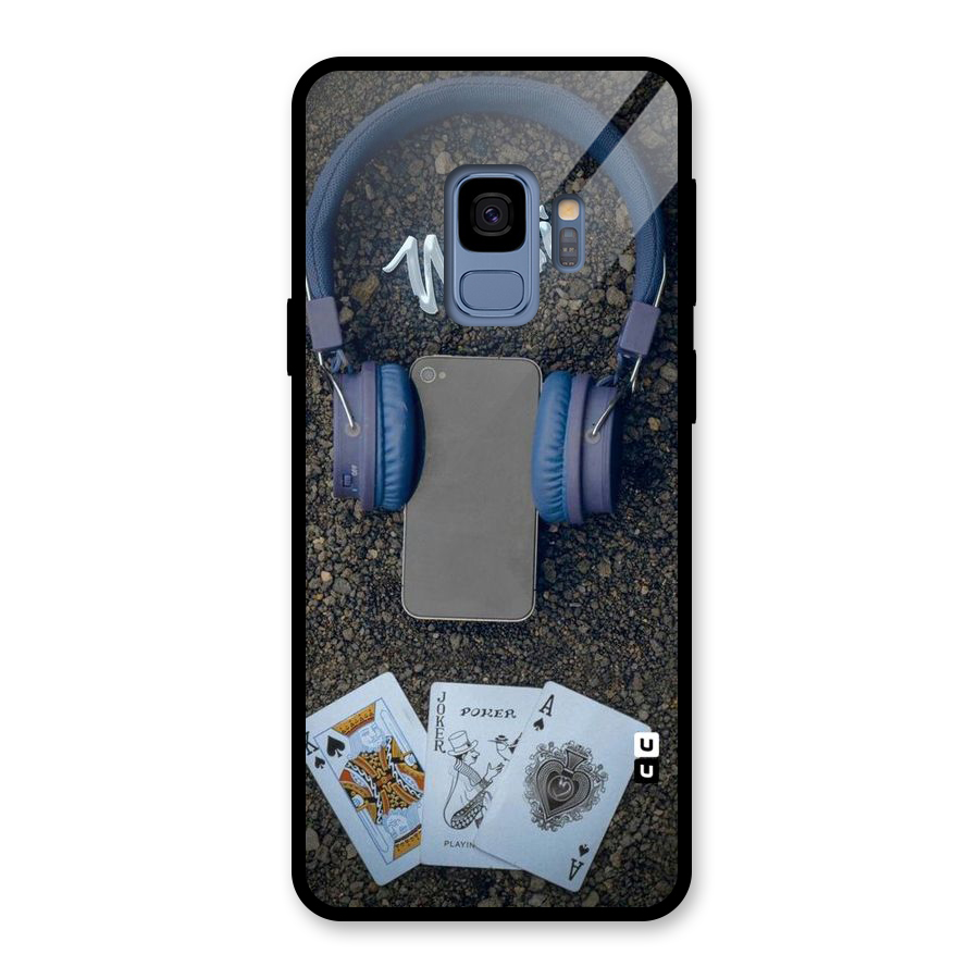 Music Power Cards Glass Back Case for Galaxy S9