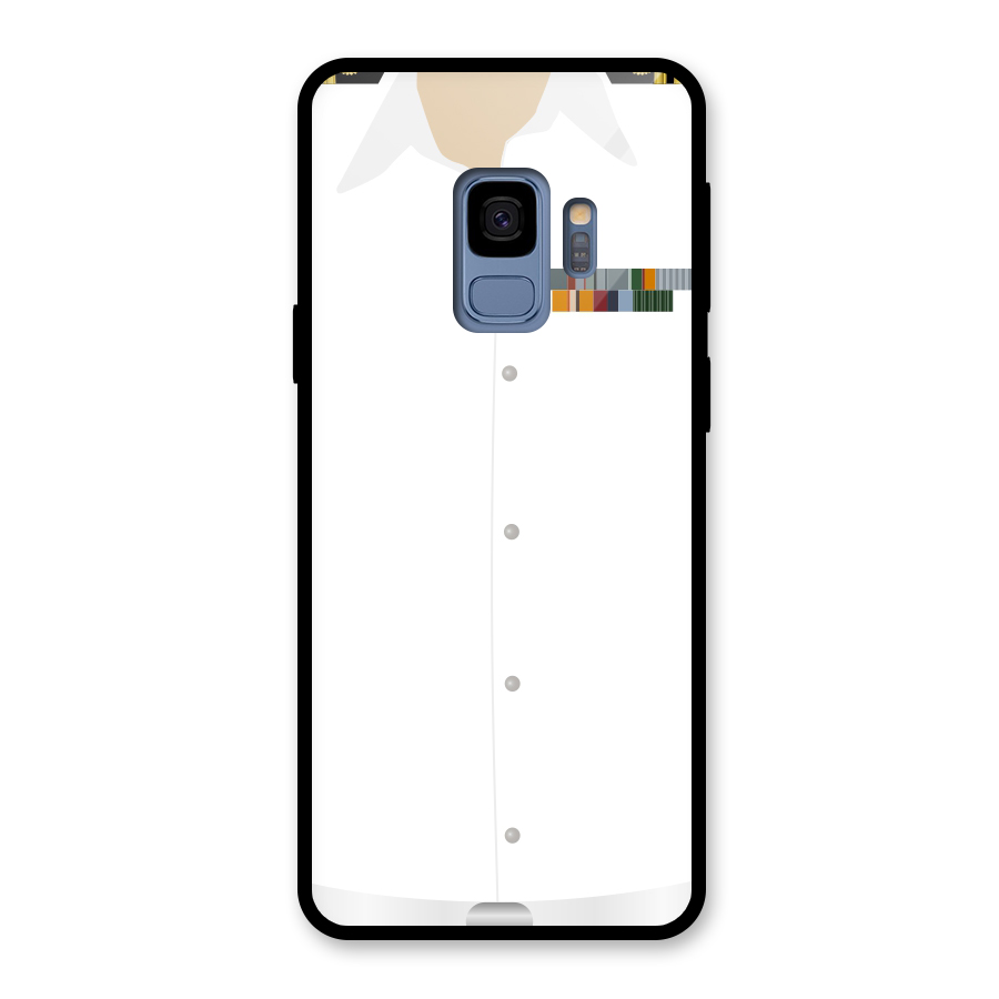 Navy Uniform Glass Back Case for Galaxy S9