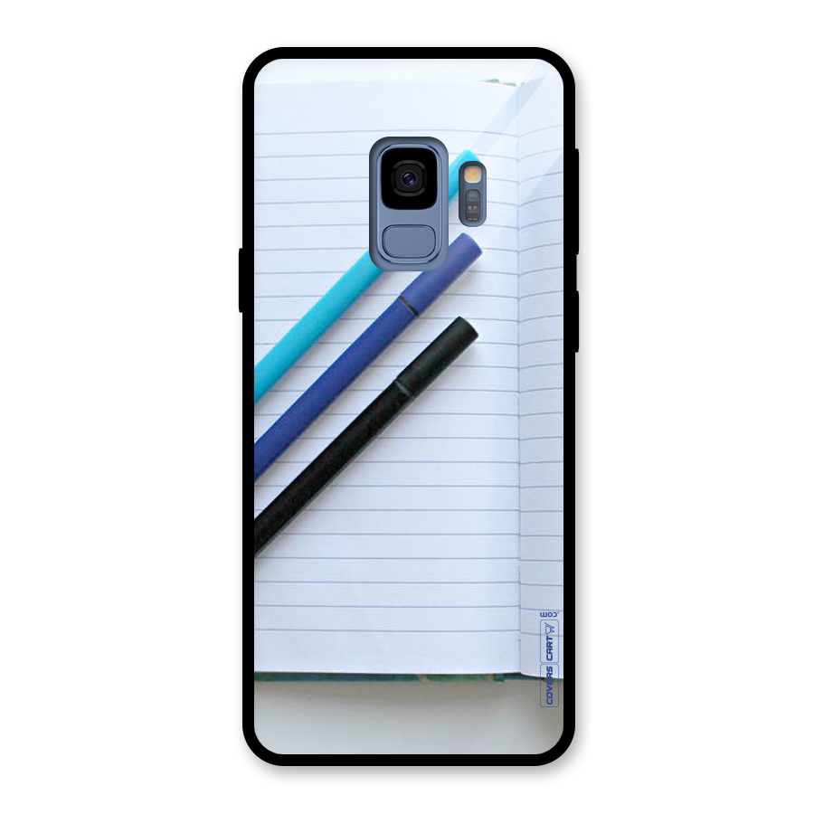Notebook And Pens Glass Back Case for Galaxy S9