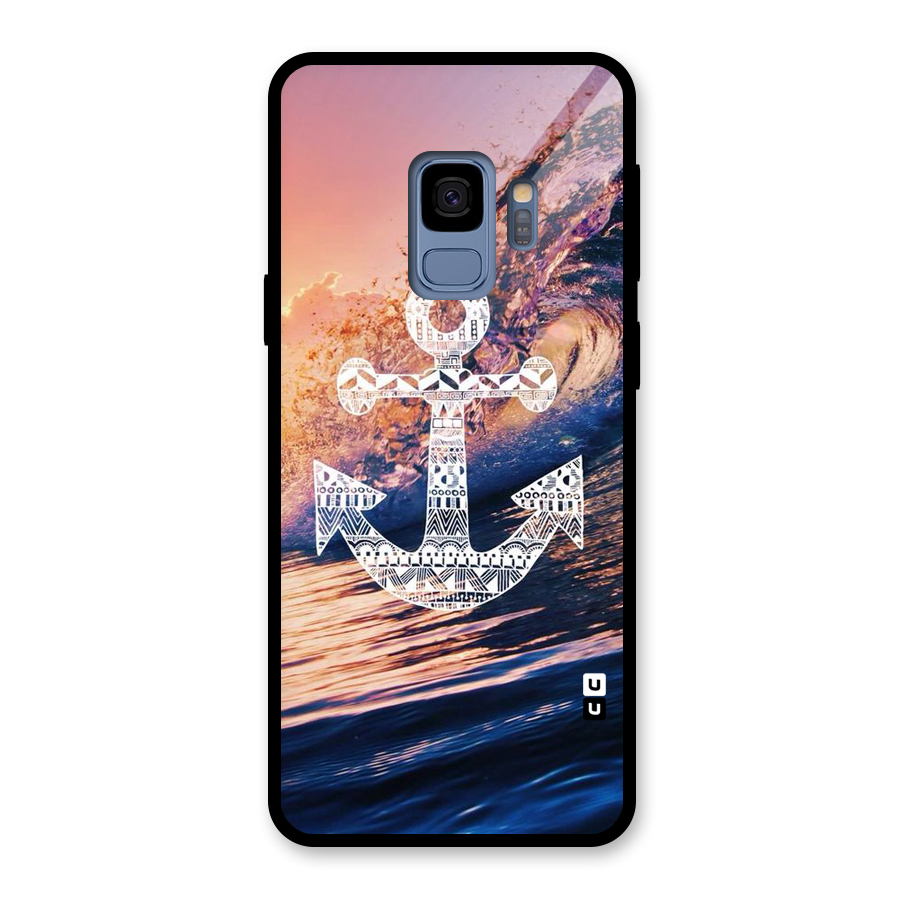 Ocean Anchor Wave Glass Back Case for Galaxy S9