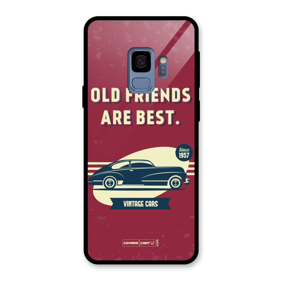 Old Friends Vintage Car Glass Back Case for Galaxy S9