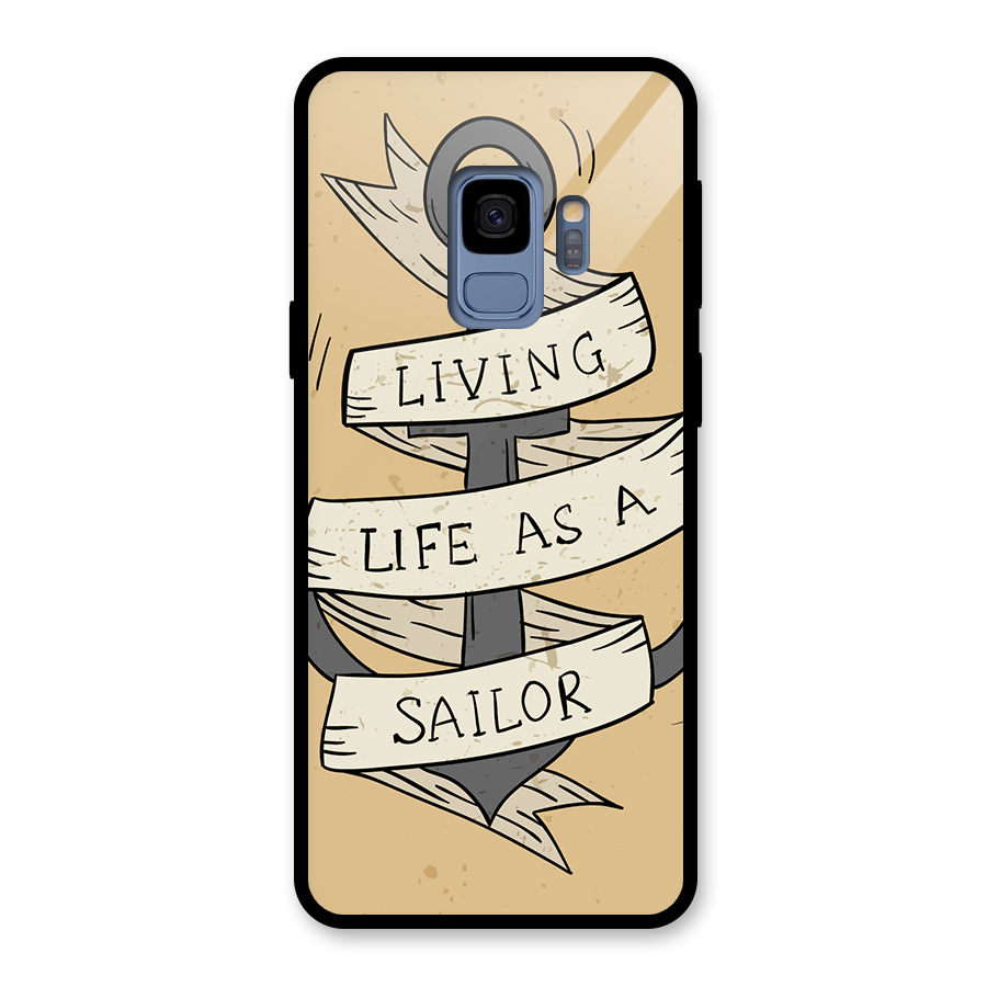 Old School Anchor Glass Back Case for Galaxy S9