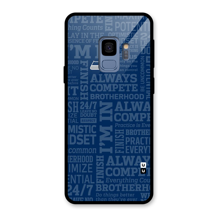 Optimistic Blue Glass Back Case for Galaxy S9
