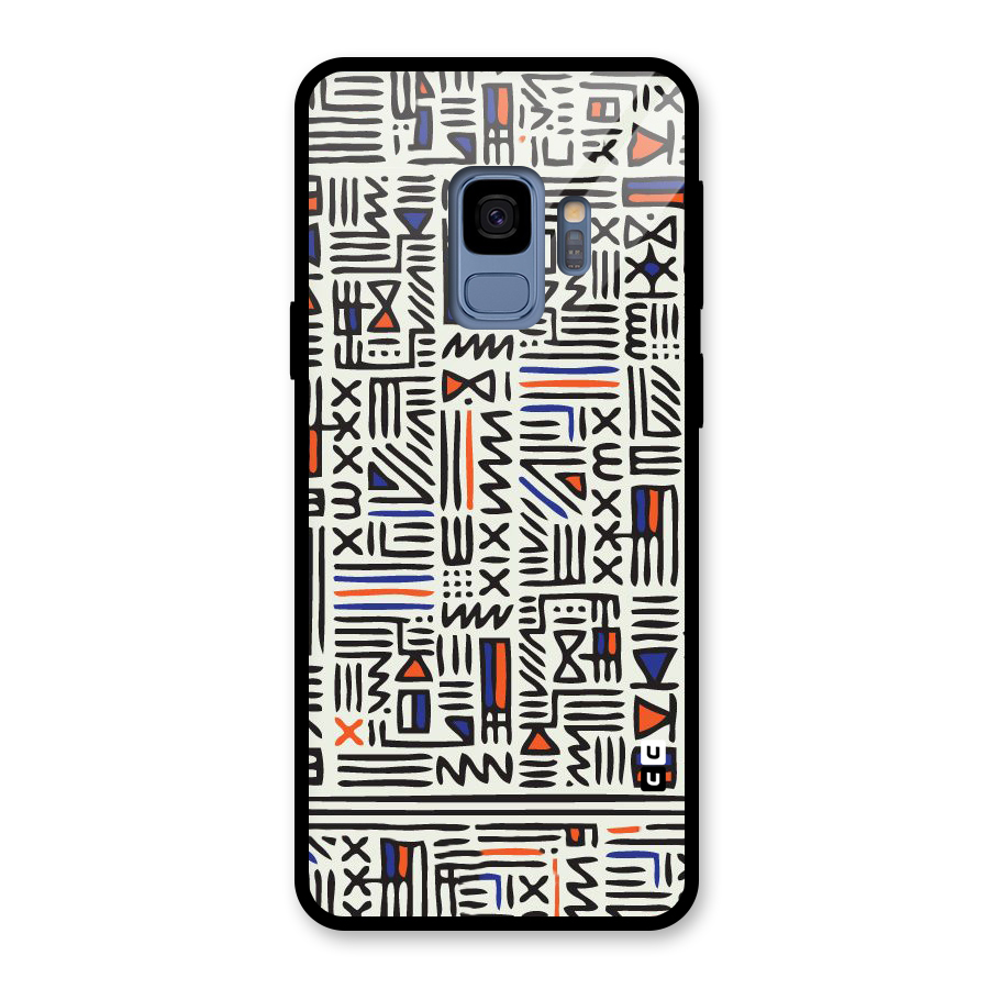Orange Blue Number Glass Back Case for Galaxy S9