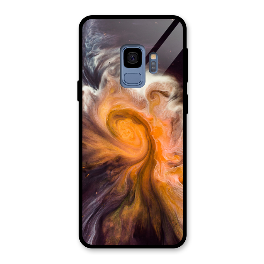 Orange Fusion Glass Back Case for Galaxy S9