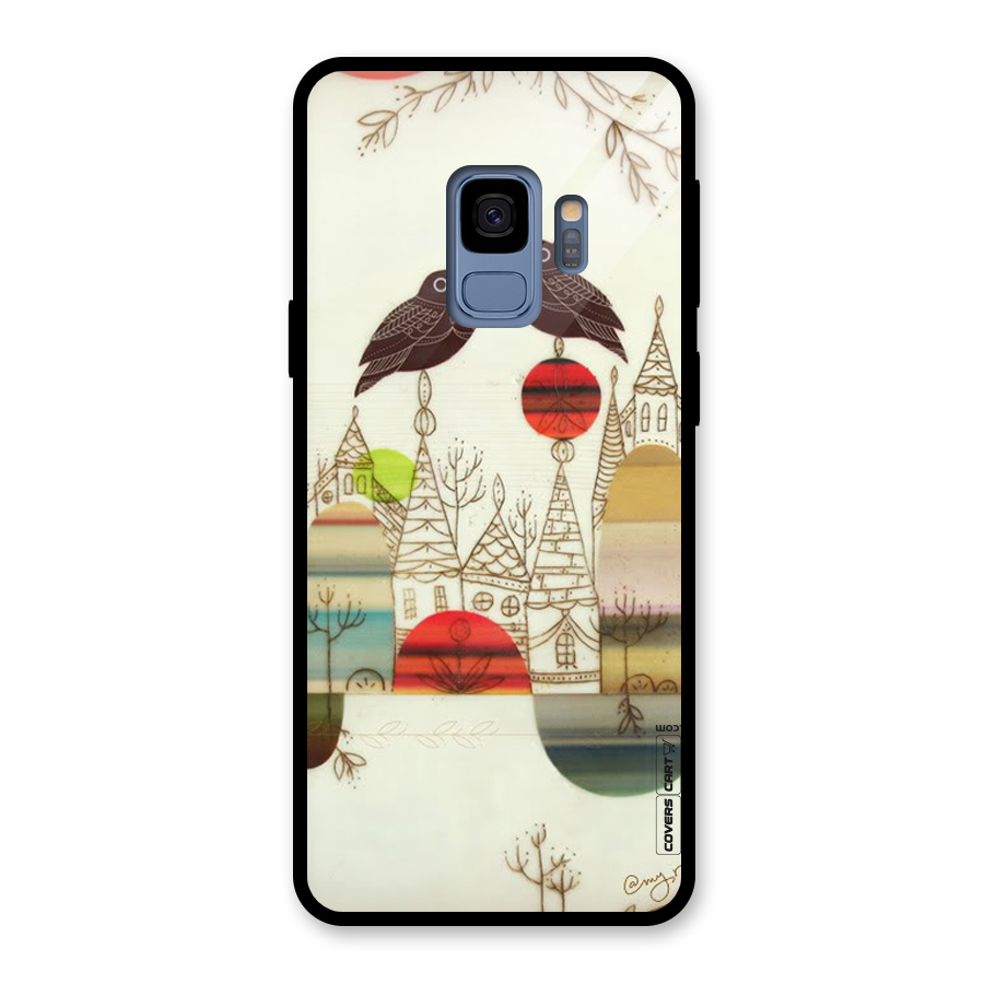 Owl Art Glass Back Case for Galaxy S9