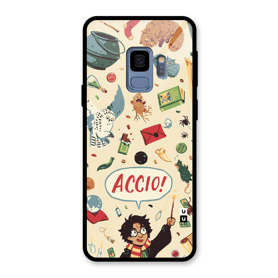 Owl Letter Glass Back Case for Galaxy S9