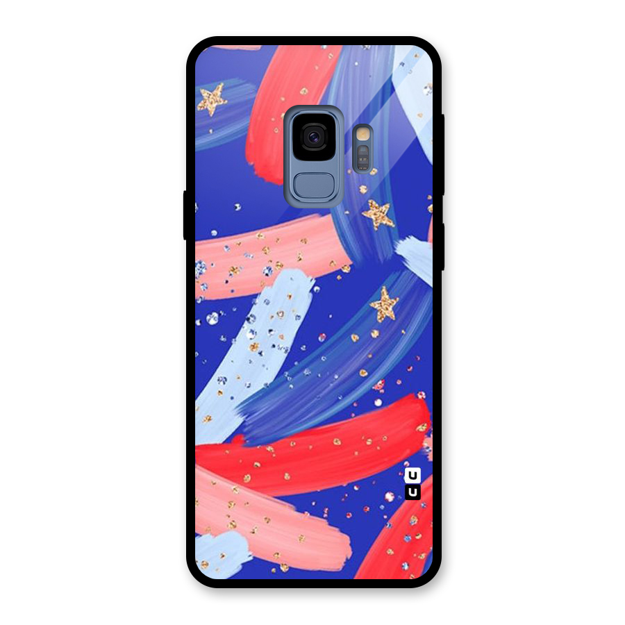 Paint Stars Glass Back Case for Galaxy S9