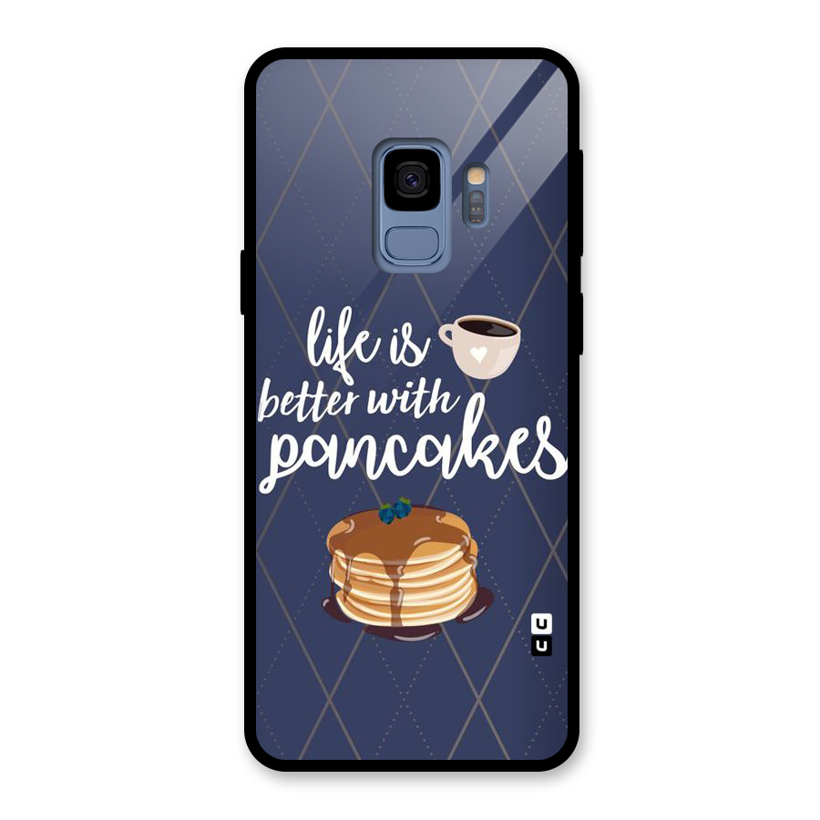 Pancake Life Glass Back Case for Galaxy S9