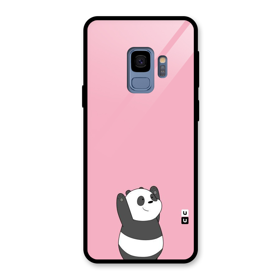 Panda Handsup Glass Back Case for Galaxy S9