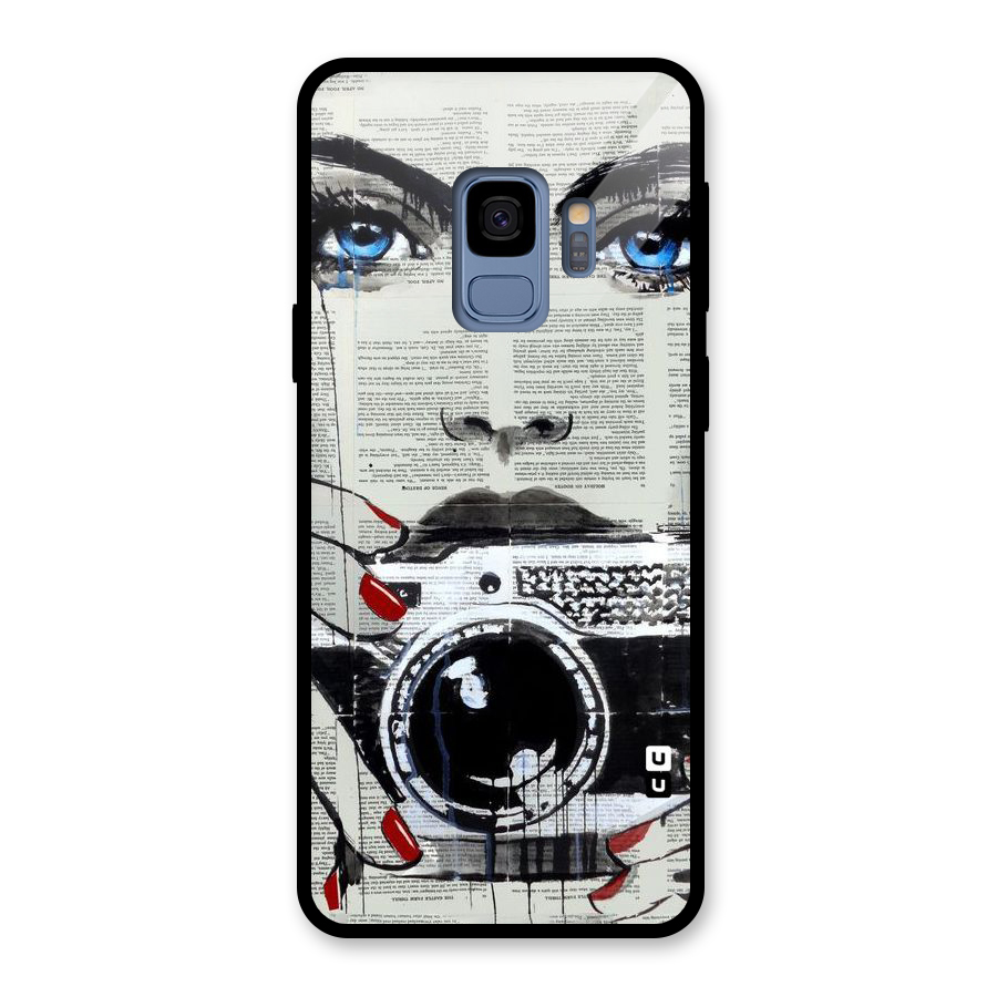 Paper Face Beauty Glass Back Case for Galaxy S9