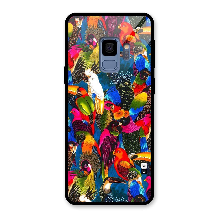 Parrot Art Glass Back Case for Galaxy S9