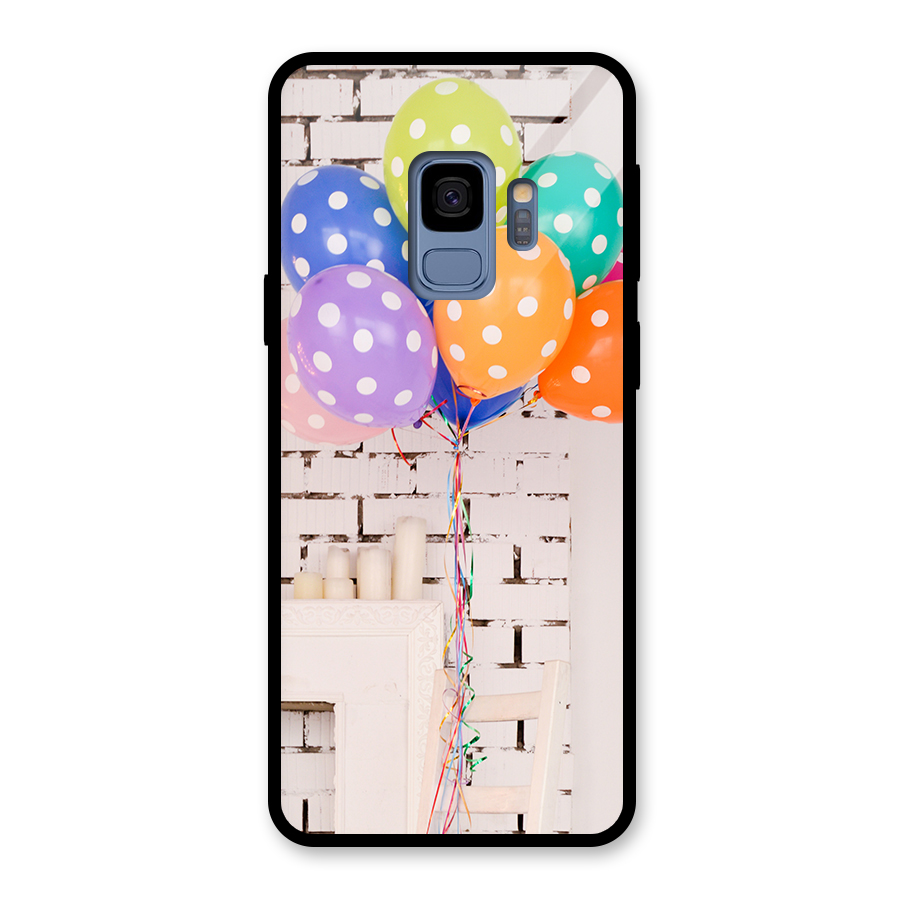 Party Balloons Glass Back Case for Galaxy S9